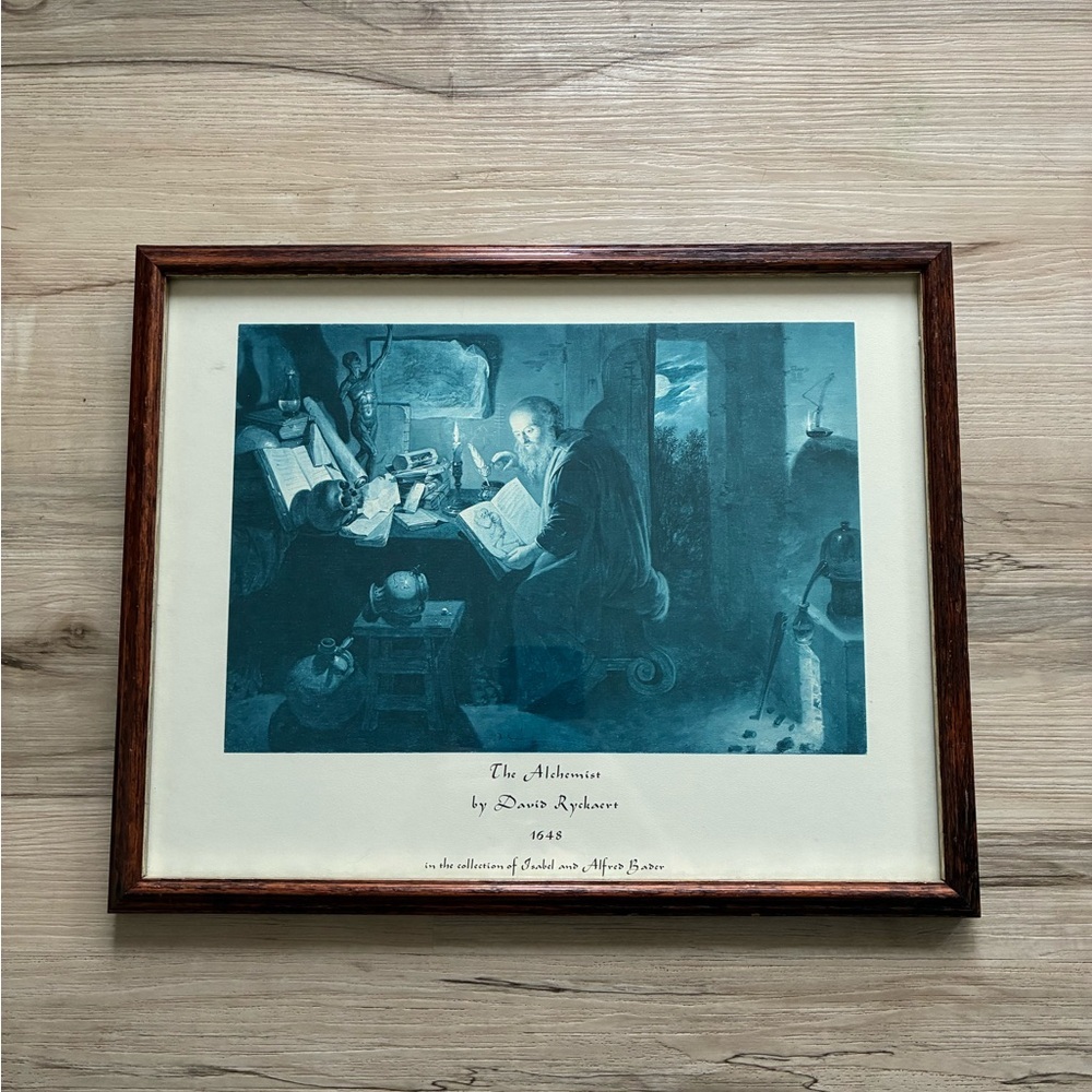 The Alchemist by David Ryckaert 1648 Professionally Framed Print in Brown Wood